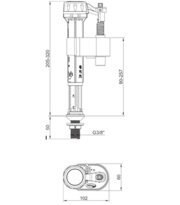 KOER KT-0103-3/8" Арматура НАПОВНЮВАЛЬНА з НИЖНІМ підвед. та латун. різьбленням 3/8" (50 шт/ящ)