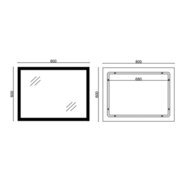 MIXXUS MR04-80x60 з LED Touch, Anti-fog, Дзеркало димером, регулюванням яскравості, годинником
