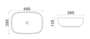 MIXXUS PREMIUM DIVERSE-0115 GRAY Раковина накладна 490x395x135mm (1 шт/ящ)