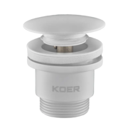 KOER PW-01-03 1 1/4'' Донний клапан д/раков.універс(з/без перел) СLICK-СLACK (Кол.білий) (20 шт/ящ)