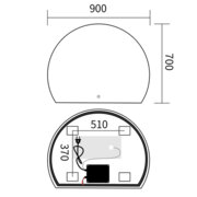 MIXXUS PREMIUM TOPPER MS01-90x70-REVERSE Дзеркало (LED Touch, Anti-fog, димер (3-6,5kK)) (5шт/ящ)