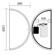MIXXUS PREMIUM TOPPER MS03-60x120 Дзеркало (LED Touch, Anti-fog, димер (3-6,5kK)) (5 шт/ящ)