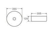 MIXXUS PREMIUM TOPPER-0101 BLACK Раковина накладна 355х355х120mm (1 шт/ящ)