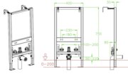 KOER KT-0402 Комплект інсталяційний для біде 400x85x820mm без панелі змиву (1 шт/ящ)