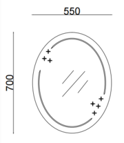 ZERIX FUSION MOZ03-550x700 Дзеркало настінне овальне з декором (15 шт/ящ)