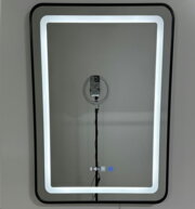 KRAFT Дзеркало з LED 2007-V 6080 Black Вертикальний - Прямокутник з чорним обрамленням