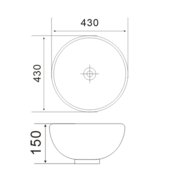 MIXXUS PREMIUM ELLIPSE-0205 Раковина накладна 430х430х175mm (перелив) (1 шт/ящ)