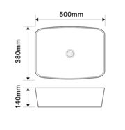 MIXXUS PREMIUM DIVERSE-0109 EDGE GOLD Раковина накладна 500х380х140mm (1 шт/ящ)