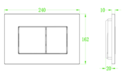 KOER KT-0602-03 Панель змиву 240x160x10mm пластикова, кнопка квадратна (колір БІЛИЙ) (10 шт/ящ)