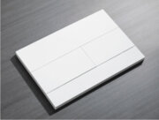 KOER KT-0603-03 Панель змиву 240x160x10mm пластикова, кнопка лінійна (колір БІЛИЙ) (10 шт/ящ)