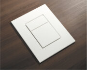 KOER KT-0607-03 Панель змиву 157x198x3mm пластикова, кнопка квадратна (колір БІЛИЙ) (10 шт/ящ)