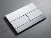 KOER KT-0603-01 Панель змиву 240x160x10mm пластикова, кнопка лінійна (колір ХРОМ) (10 шт/ящ)