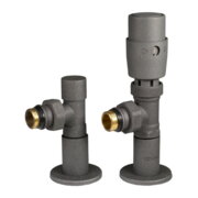 IDEALE 1/2”x1/2” Anthracite ВЗ Дизайн крани радіаторні з термоголовкою Антрацит кутові