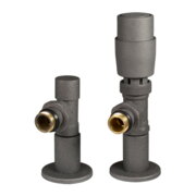 IDEALE 1/2”x1/2” Anthracite ВЗ Дизайн крани радіаторні з термоголовкою Антрацит кутові