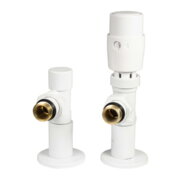 IDEALE 1/2”x1/2” WHITE ВЗ Дизайн крани радіаторні з термоголовкою кутові