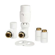 IDEALE 1/2”x1/2” WHITE ВЗ Дизайн крани радіаторні з термоголовкою кутові