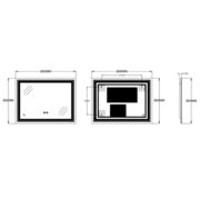 ZERIX ALIVE MR06-80x60-REVERSE Дзеркало з LED Touch, Anti-fog, димером, рег. яскр. (5 шт/ящ)