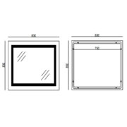 MIXXUS WARM MR02-80x80 Дзеркало з LED Touch, Anti-fog, димером, рег. яскр., годинником (5 шт/ящ