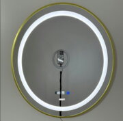 KRAFT Дзеркало з LED 2044 7070 Gold Кругле з золотим обрамленням