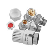 KOER SET-29 - 1/2'' Комплект для підключення радіатора (кутовий) з термоголовкою (30 шт/ящ)