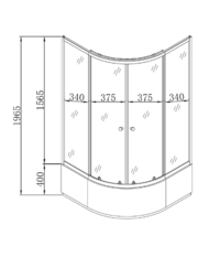 MIXXUS PLAIN SCT01-90x90x195-FB SATIN (в 2 ящ) Душова кабіна з високим піддоном матове скло 4мм