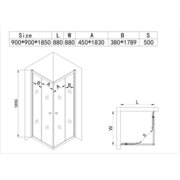 MIXXUS CUBIC SC01-90x90x185-TR CHROME NEW Душова кабіна без піддону прозоре скло 4мм (1 шт/ящ)