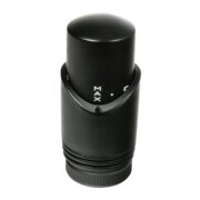 IDEALE DUO 1/2" х 1/2" Кран дизайн з термоголовкою кутовий чорний мат.