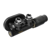 IDEALE DUO 1/2" х 1/2" Кран дизайн з термоголовкою кутовий чорний мат.