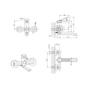 MIXXUS LORD 009 (EURO) GRAPHITE Змішувач для ванни (Колір графіт) (10 шт/ящ)