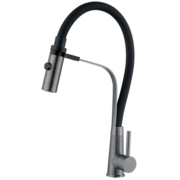 ZERIX MAG-017 GRAPHITE REFL.BLACK Зміш.для кухні з силікон.вил. з н.ст. SUS304(вил.чорний)(10 шт/ящ)
