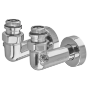 KOER KR.SET.550 - M1/2"xM1/2" Комплект кранів рушникосуш. кутовий, запірний, хромований (20шт/ящ)