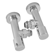 KOER KR.SET.533 - M1/2"xM1/2" Комплект кранів для рушникосуш.кутов.,подовжений,хромований (20шт/ящ)