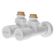 KOER KR.SET.534 WHITE - M1/2"xM1/2" Комплект кранів для рушникосуш. кутовий, подовжений (20шт/ящ)