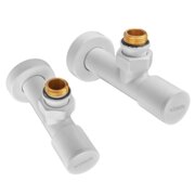 KOER KR.SET.534 WHITE - M1/2"xM1/2" Комплект кранів для рушникосуш. кутовий, подовжений (20шт/ящ)
