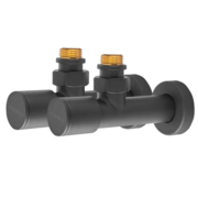 KOER KR.SET.535 BLACK - M1/2"xM1/2" Комплект кранів для рушникосуш. кутовий, подовжений (20шт/ящ)