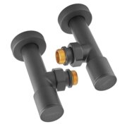 KOER KR.SET.535 BLACK - M1/2"xM1/2" Комплект кранів для рушникосуш. кутовий, подовжений (20шт/ящ)