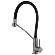 ZERIX FUL-017 GRAPHITE REFL.BLACK Зміш.для кух.з силік.вил.з нерж.сталі SUS304(кол.графіт)(10шт/ящ)