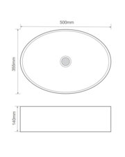 MIXXUS PREMIUM BEVEL-0106 Раковина накладна 500х355х140mm (1 шт/ящ)