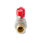 KOER EXTREME KE.228-15 - 1/2" Кран з американкою кутовий, ручка "метелик" червона(56 шт/ящ, 14шт/уп)