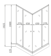 MIXXUS CUBIC SCT01-90x90x195-FB CHROME (в 2 ящ) Душова кабіна з низьким піддоном матове скло 4мм