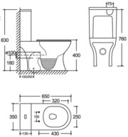 MIXXUS WAVE-0402-T3 (компл.в 2 ящ) Унітаз-компакт 650x350x830mm система змиву TORNADO 3.0