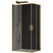 KOER SR SC10-90x90x195-TR-12 Душ. кабіна без піддону прозоре скло EASY CLEAN 6мм МАТ. ЗОЛОТО(1шт/ящ)